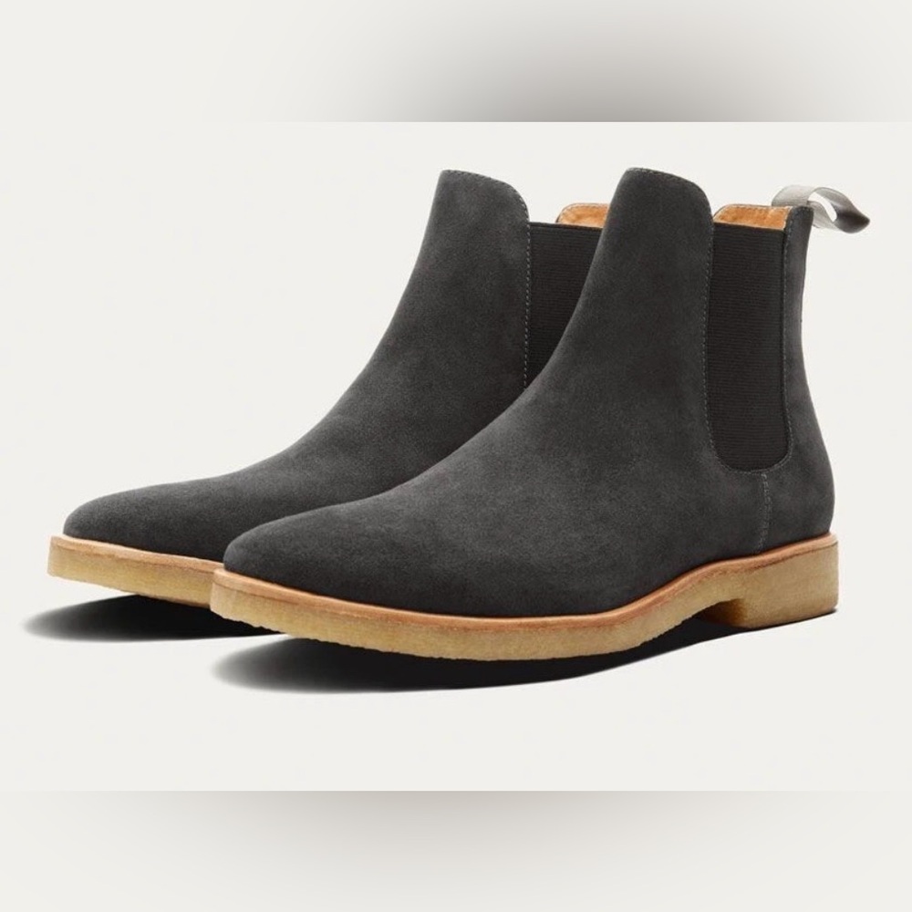 Men's Gray Suede Chelsea Boots